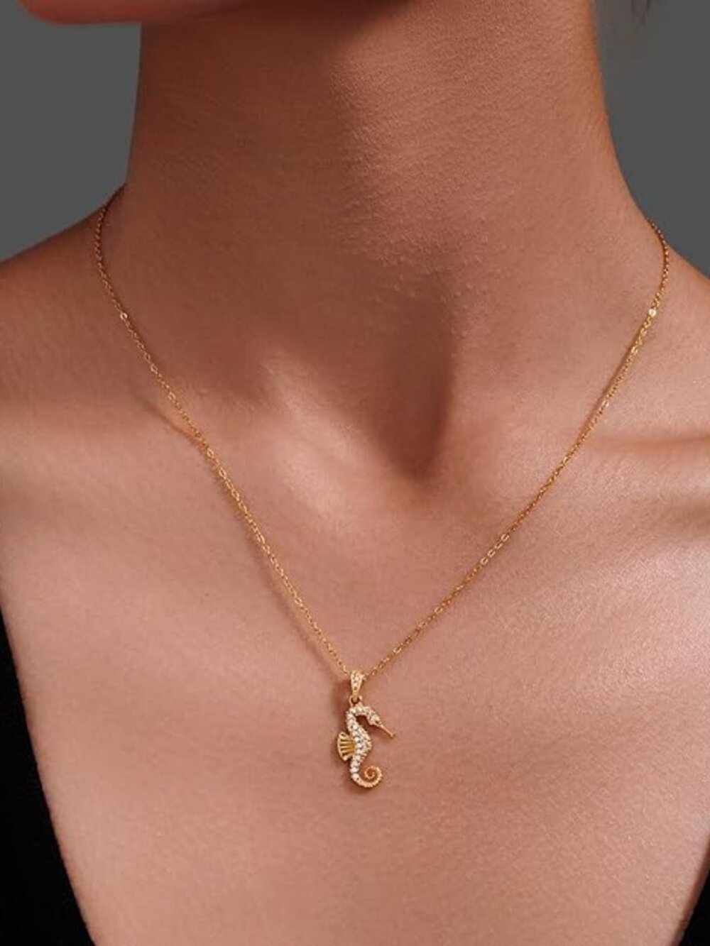Neiman Marcus 14K Gold Plated Seahorse Necklace